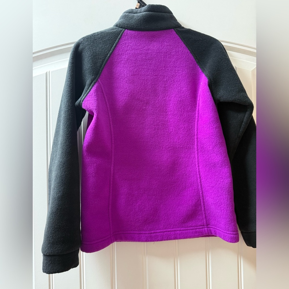 Columbia Kids' Vibrant Purple and Black Fleece Jacket - Picture 2 of 4